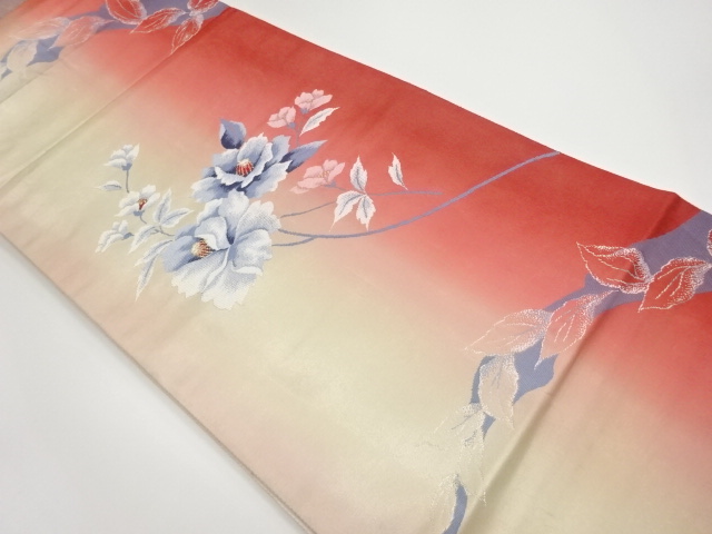 リサイクル　花模様織出し袋帯